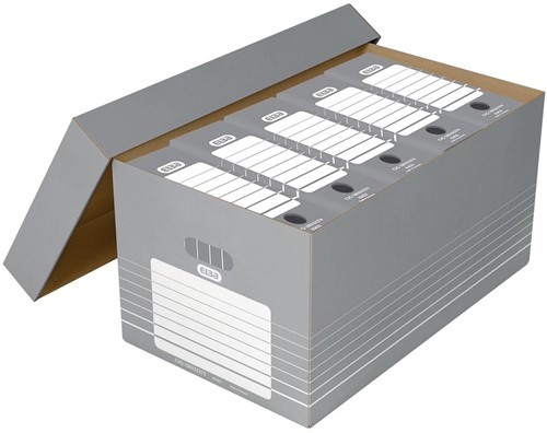 Elba boîte à archives, ft 37 x 62,2 x 32,2 cm gris et blanc, paquet de 5