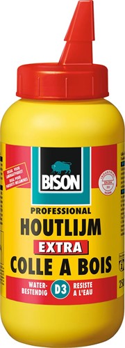 Bison colle à bois Extra, blanc, flacon de 250 gram