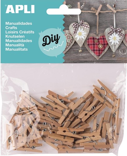 Apli pinces en bois mini, blister de 45 pièces