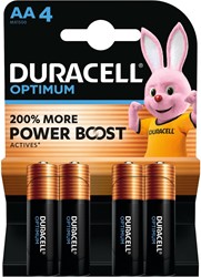 Duracell batterij Optimum AA, blister van 4 Stuk