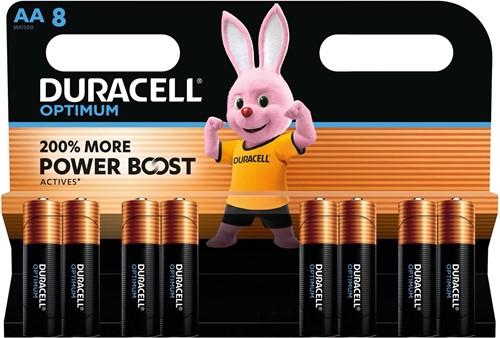 Duracell batterij Optimum AA, blister 8 Stuk