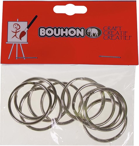 Bouhon anneau porte-clés, 25 mm, blister de 10 pièces