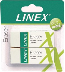 Linex gomme, blanc, blister de 2 pièces
