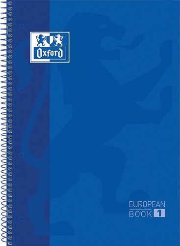 Oxford School Classic bloc spirale, ft A4+, 160 pages, quadrillé 5 mm, bleu foncé