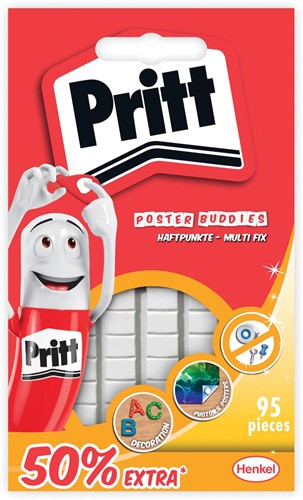 Pritt pâte adhésive poster Buddies avec 50% gratuit, blister de 95 pièces
