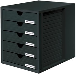 Han bloc à tiroirs avec tiroirs fermés, noir