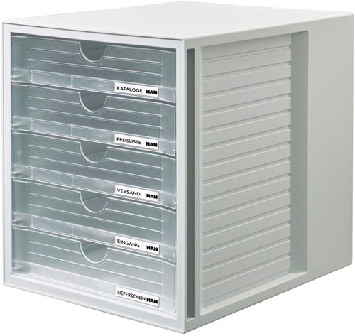 Han bloc à tiroirs Systembox avec 5 tiroirs fermés, transparent