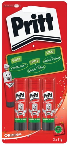 Pritt bâton de colle, 11 g, 3 pièces sous blister
