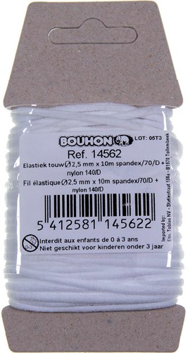 Bouhon fil élastique, nylon, ft 2,5 mm x 10 m, sous blister