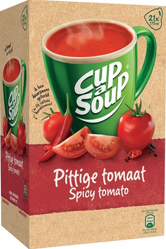 Cup-a-Soup spicy tomato, pak van 21 zakjes 21 Zak