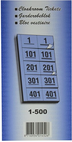 Carnets pour vestiaire numéros de 1 à 500, jaune