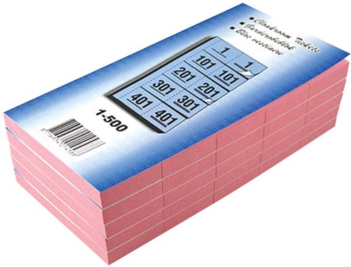 Carnets pour vestiaire numéros de 1 à 500, cerise