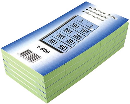 Carnets pour vestiaire numéros de 1 à 500, vert