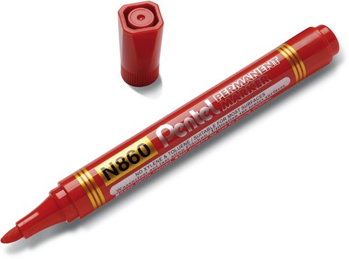 Pentel marqueur permanent N860-B, rouge