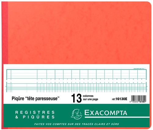 Exacompta registers, ft 27 x 32 cm, 13 kolommen op 1 bladzijde, 31 lijnen, 80 bladzijden