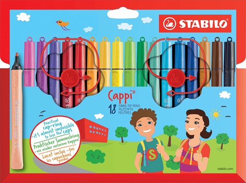 STABILO Cappi feutre, étui de 18 pièces