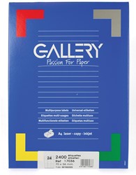 Gallery étiquettes blanches, ft 70 x 36 mm (l x h), coins carrés, 24 par feuille