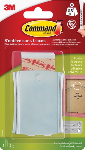 Command crochet tableau, large, capacité 3,6 kg, métal, sous blister 1 Stuk