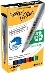 Bic marqueur pour tableaux blancs 1701, boîte de 4 pièces en couleurs assorties 4 Stuk