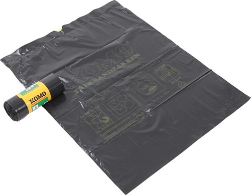 Komo sac à ordures avec cordon, 43 microns, 60 litres, 1 rouleau, 15 sacs 15 Stuk