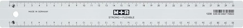 M+R Strong & Flexibel lat, met schaalverdeling voor recht- en linkshandigen, 30 cm, transparant