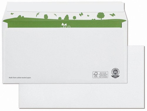 Bong enveloppen beECO, ft 110 x 220 mm, zonder venster, doos van 500 stuks