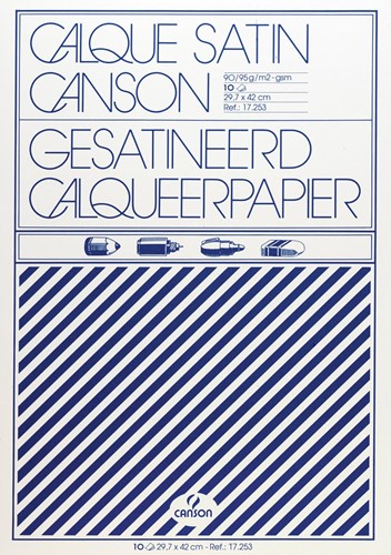Canson papier calque, ft 29,7 x 42 cm (A3), étui de 10 feuilles