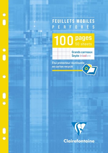 Clairefontaine liasse pour fardes Metric, ft A4, 9 trous, mobile, double, 100 pages, séyès