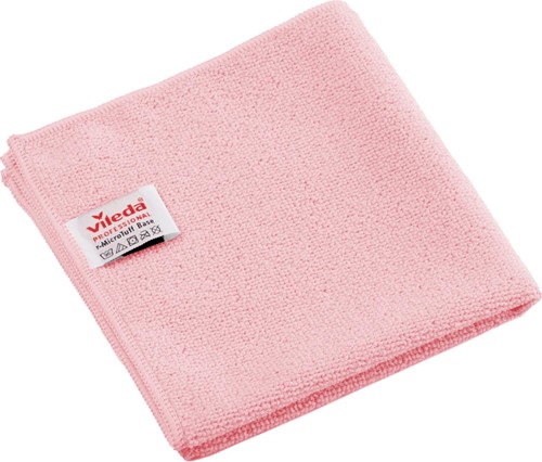 Vileda Professional r-MicroTuff Base chiffon en microfibre, paquet de 5 pièces, rouge