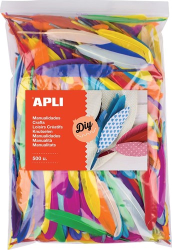 Apli plumes, sachet de 500 pièces en couleurs assorties