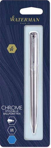 Waterman balpen Allure, medium punt, op blister, chroom 1 Stuk