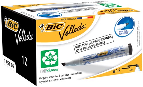 Bic marqueur pour tableaux blancs Velleda 1751 noir 1 Stuk-2