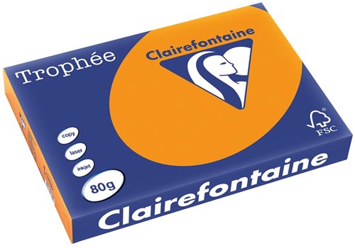 Clairefontaine Trophée Intens, gekleurd papier, A3, 80 g, 500 vel, feloranje
