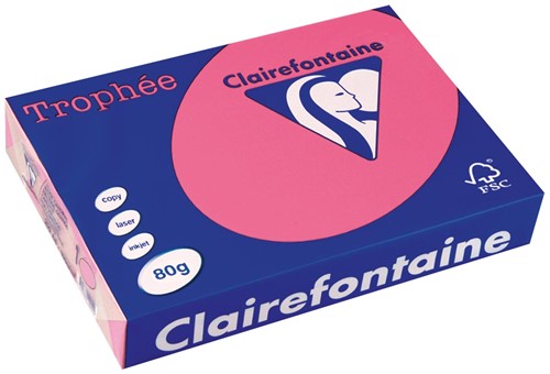 Clairefontaine Trophée Intens, papier couleur, A4, 80 g, 500 feuilles, fuchsia