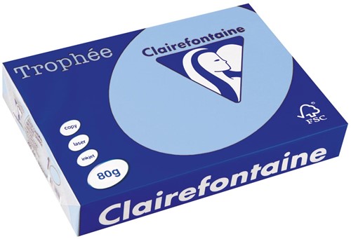 Clairefontaine Trophée papier couleur, A4, 80 g, 500 feuilles, bleu vif
