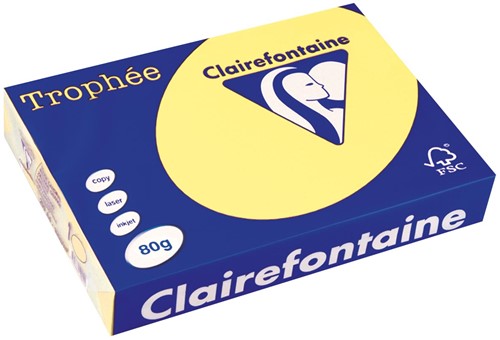 Clairefontaine Trophée papier couleur, A4, 80 g, 500 feuilles, jonquille
