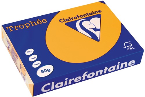 Clairefontaine Trophée Pastel, papier couleur, A4, 80 g, 500 feuilles, bouton d'or