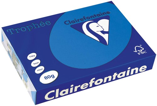 Clairefontaine Trophée Intens, papier couleur, A4, 80 g, 500 feuilles, turquoise