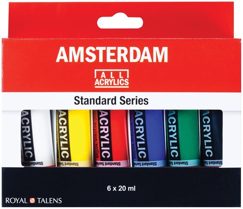 Amsterdam acrylverf tube van 20 ml, etui van 6 tubes