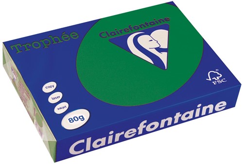 Clairefontaine Trophée Intens, papier couleur, A4, 80 g, 500 feuilles, vert sapin