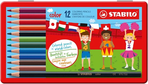 STABILO Color crayon de couleur, boîte métallique de 12 pièces 12 Stuk