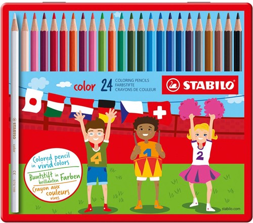 STABILO Color kleurpotlood, metalen doos van 24 stuks 24 Stuk
