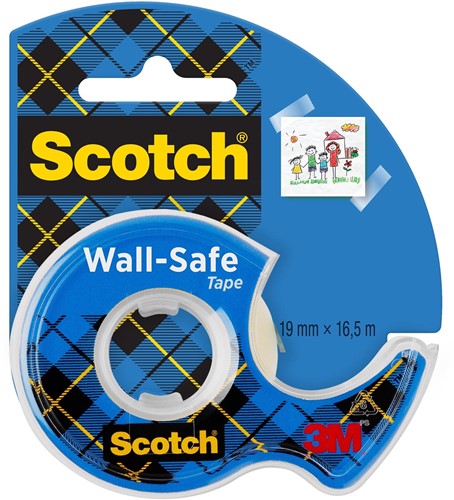 Scotch Wall-Safe tape, ft 19 mm x 16,5 m, sous blister