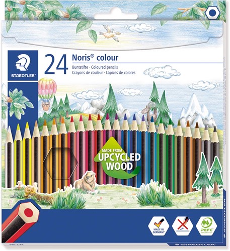 Staedler kleurpotloden Noris Colour, ophangdoos met 24 stuks in geassorteerde kleuren