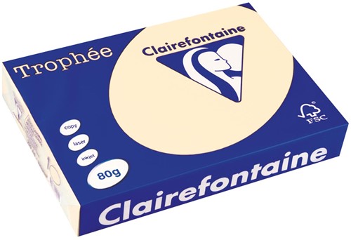 Clairefontaine Trophée papier couleur, A4, 80 g, 500 feuilles, ivoire