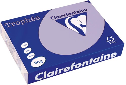 Clairefontaine Trophée papier couleur, A4, 80 g, 500 feuilles, lilas