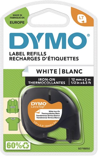 Dymo LetraTAG ruban à repasser 12 mm, plastique blanc 1 Stuk