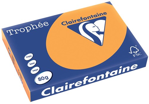 Clairefontaine Trophée Pastel, gekleurd papier, A3, 80 g, 500 vel, climentine
