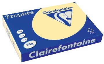 Clairefontaine Trophée Pastel, gekleurd papier, A3, 80 g, 500 vel, kanariegeel