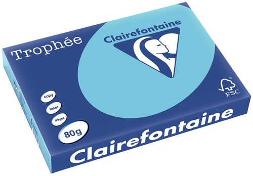 Clairefontaine Trophée Pastel, gekleurd papier, A3, 80 g, 500 vel, helblauw